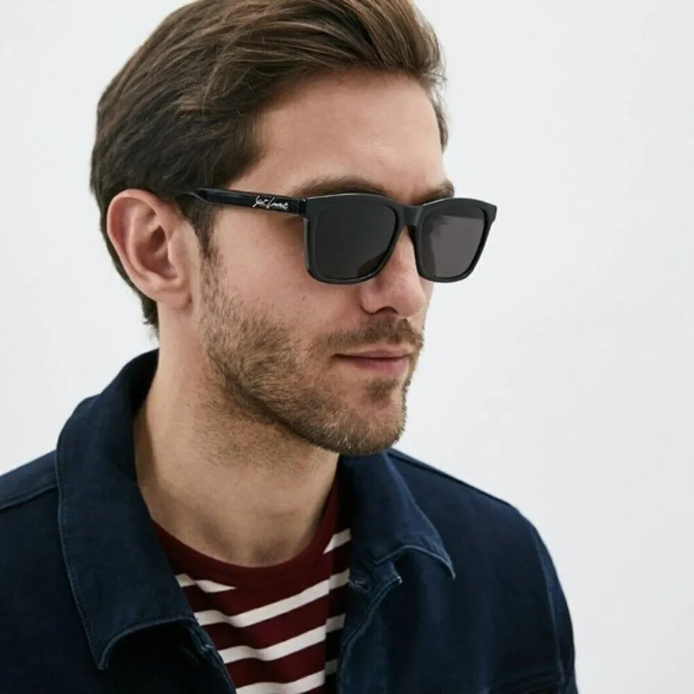NEW Saint Laurent SL318 001 Black Square Unisex Sunglasses